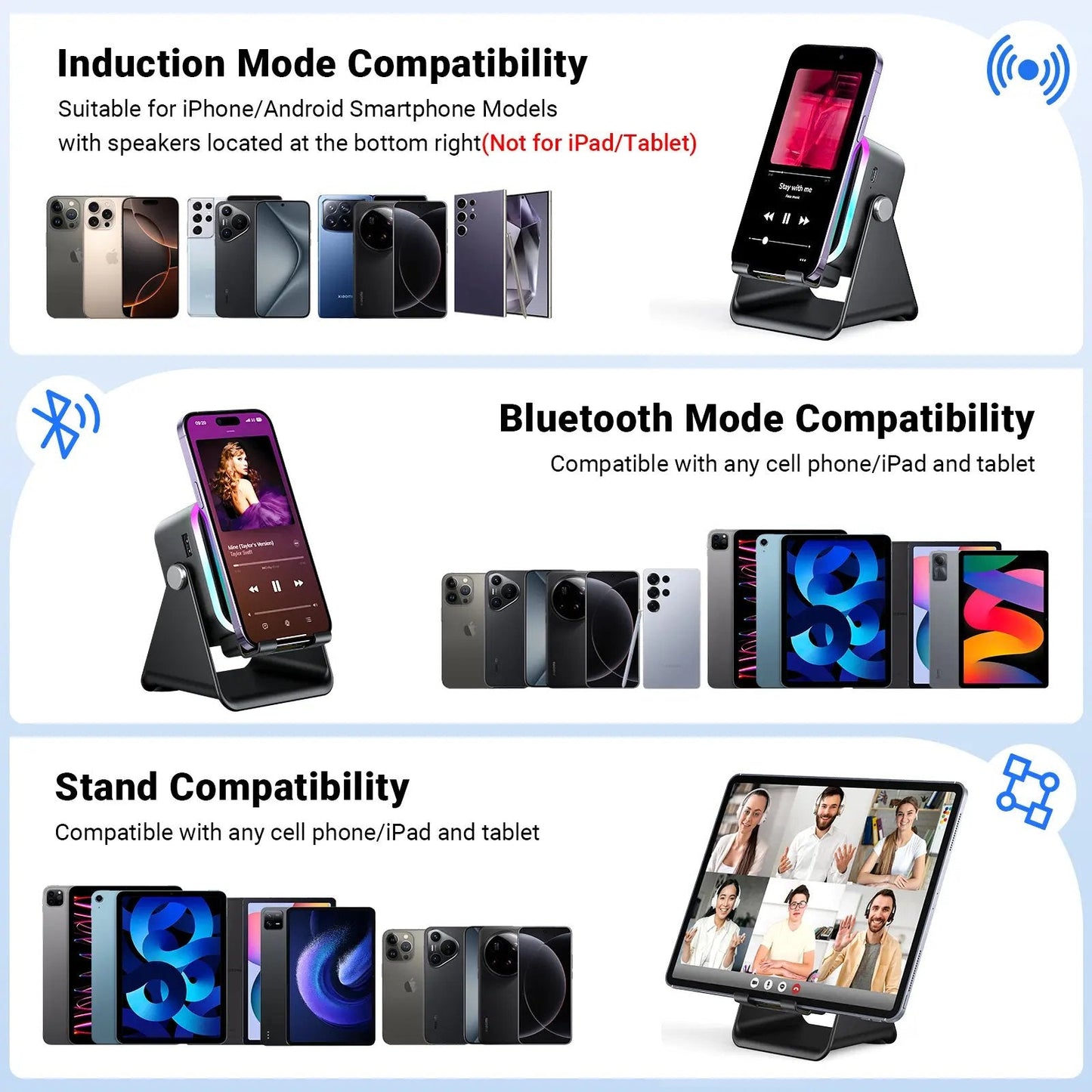 Wireless Induction Audio Speaker Stand