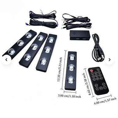 Car USB Foot Full Earth Star LED Ambient Light with Remote Control